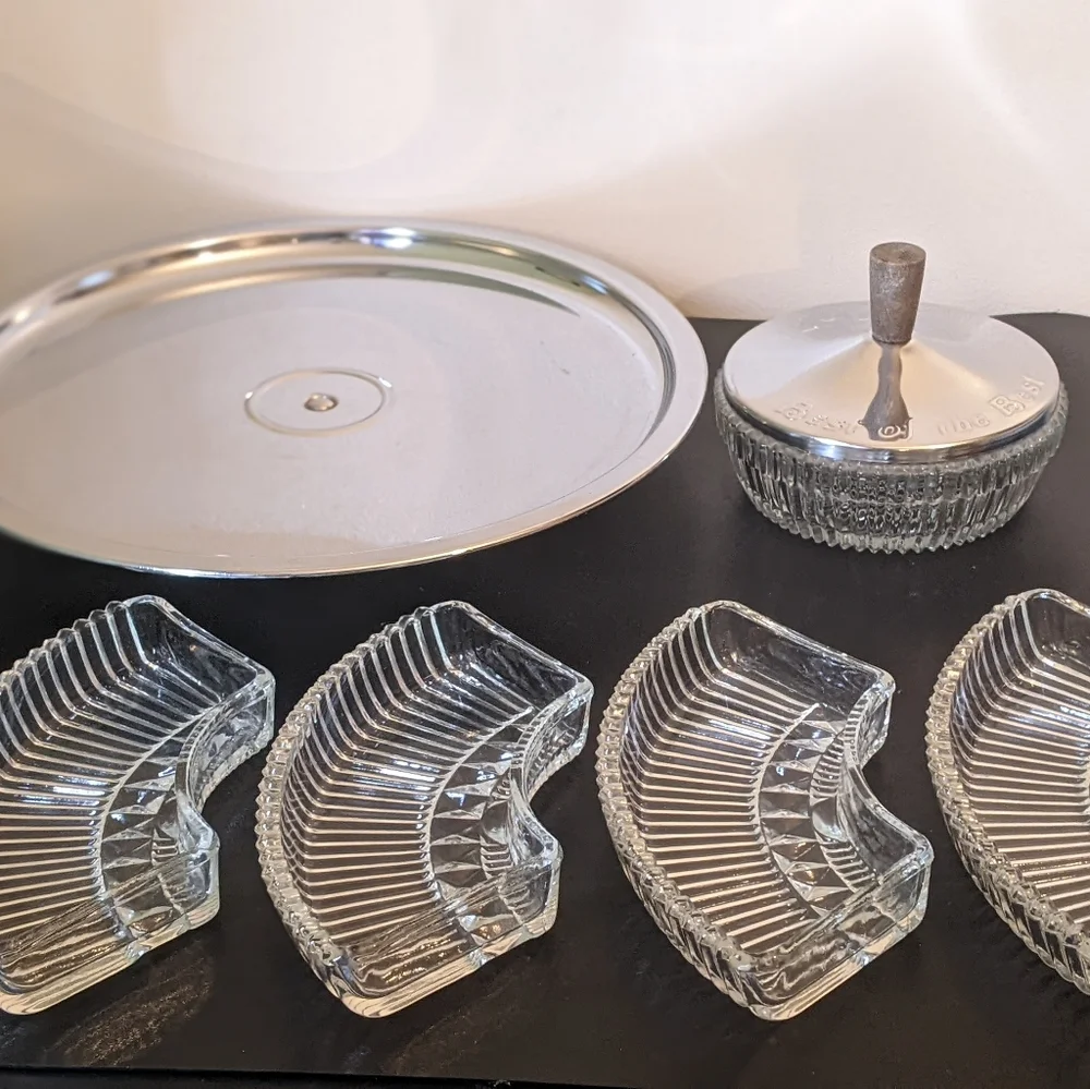 Vintage KROMEX Rotating Lazy Susan Condiment Tray